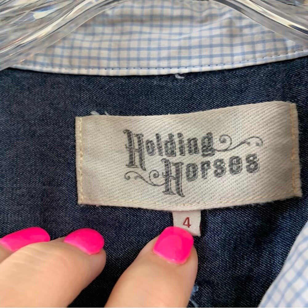 Anthropologie Holding Horses Sleeveless Denim Dress - Picture 2 of 8